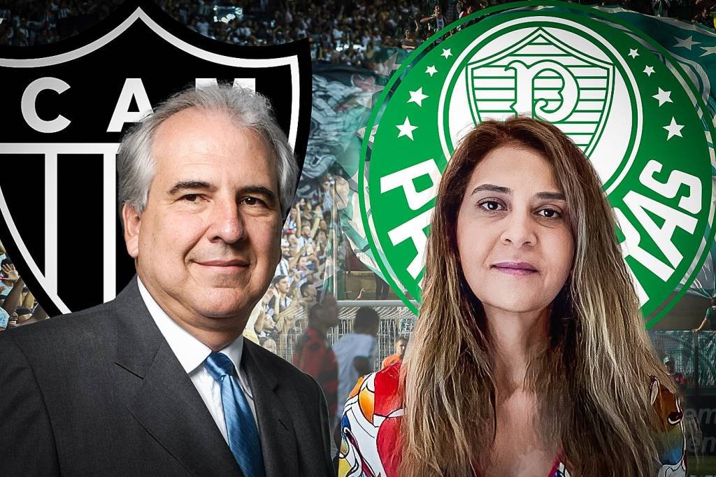 Rubens Menin e Leila Pereira: torcedores fanáticos que investiram milhões de reais em seus clubes de coração (Exame/Germano Lüders / reprodução Twitter)