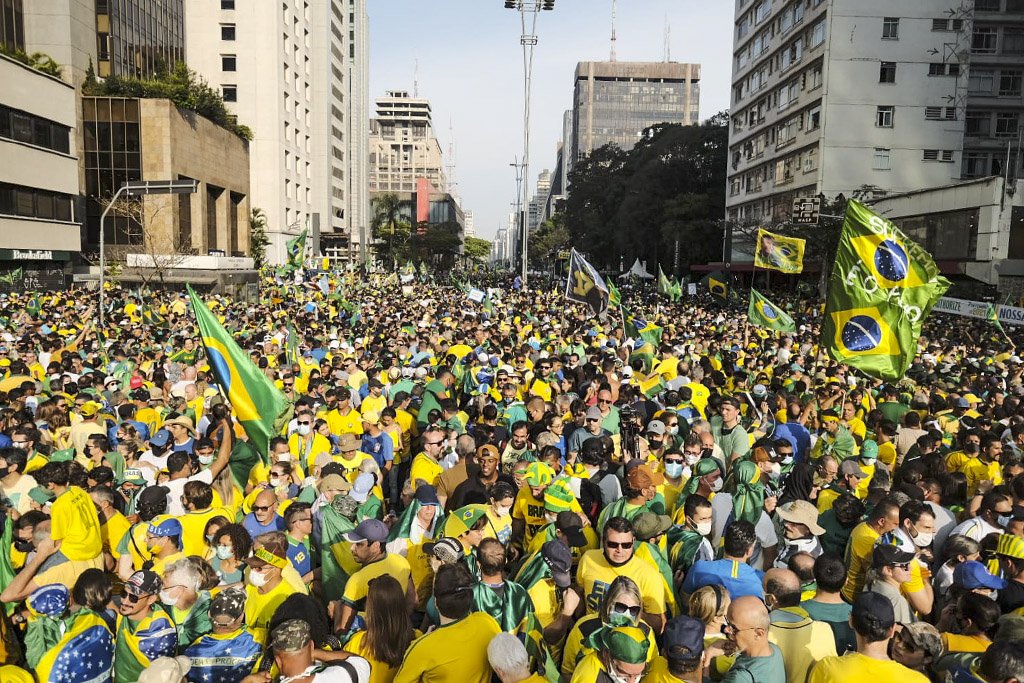 Avenida Paulista: manifestação reuniu cerca de 125 mil pessoas em apoio ao presidente Bolsonaro (Eduardo Frazão/Exame)