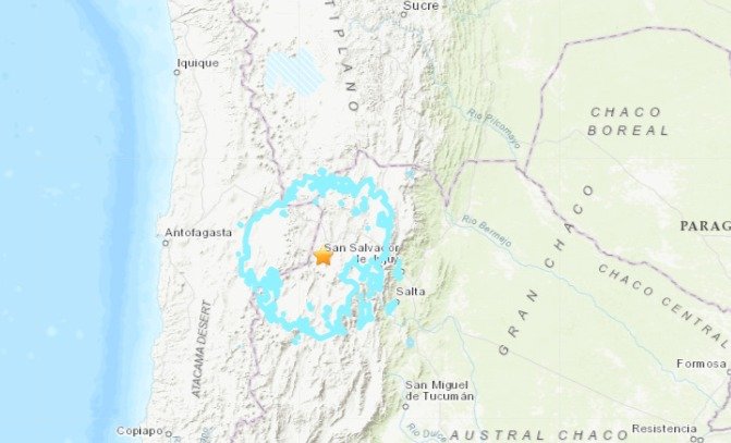 Terremoto de 6,2 graus atinge a Argentina