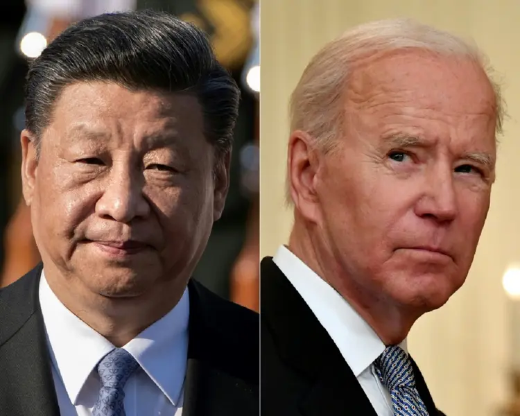 O presidente chinês, Xi Jinping, e o presidente americano, Joe Biden, conversaram por telefone pela primeira vez em sete meses

 (AFP/AFP)
