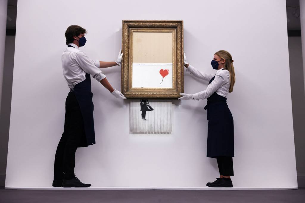 Quadro de Banksy triturado é vendido por US$ 25 milhões em leilão
