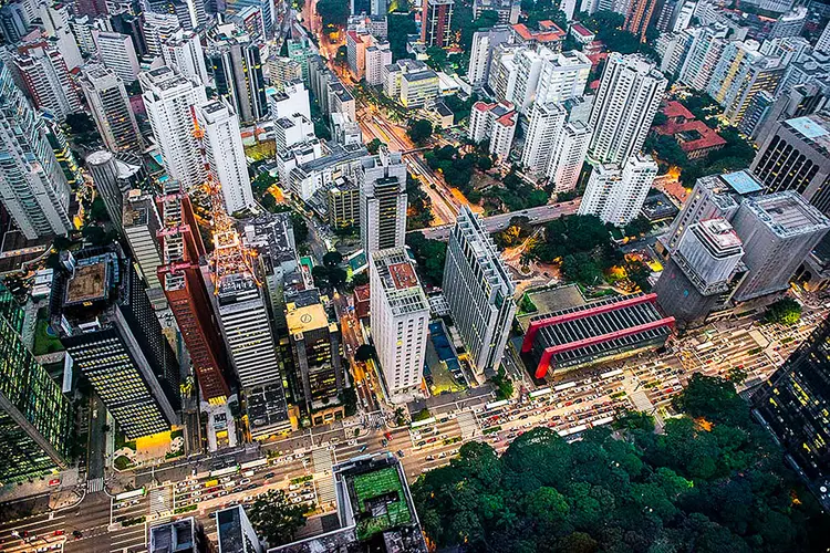 Vista aérea da Avenida Paulista, em São Paulo.  (Germano Lüders/Exame)