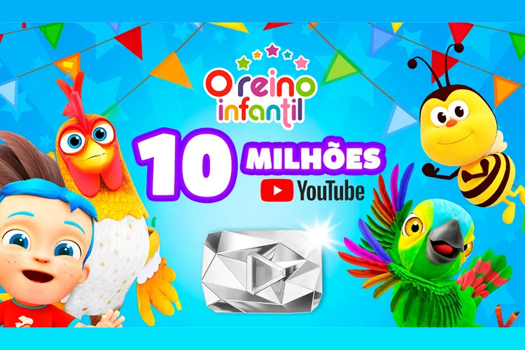Canal O Reino Infantil bate 10 milhões de inscritos no YouTube (Arte/Divulgação)