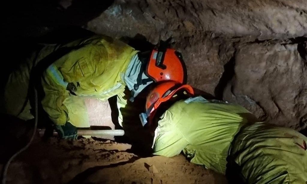 Bombeiros: acidente em gruta aconteceu durante treinamento da corporação (Corpo de bombeiros de São Paulo/Divulgação)
