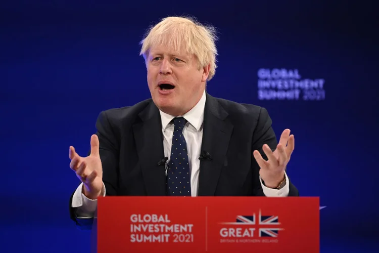 Boris Johnson, primeiro-ministro do Reino Unido, discursa na abertura da COP 26 (Leon Neal - WPA Pool/Getty Images)