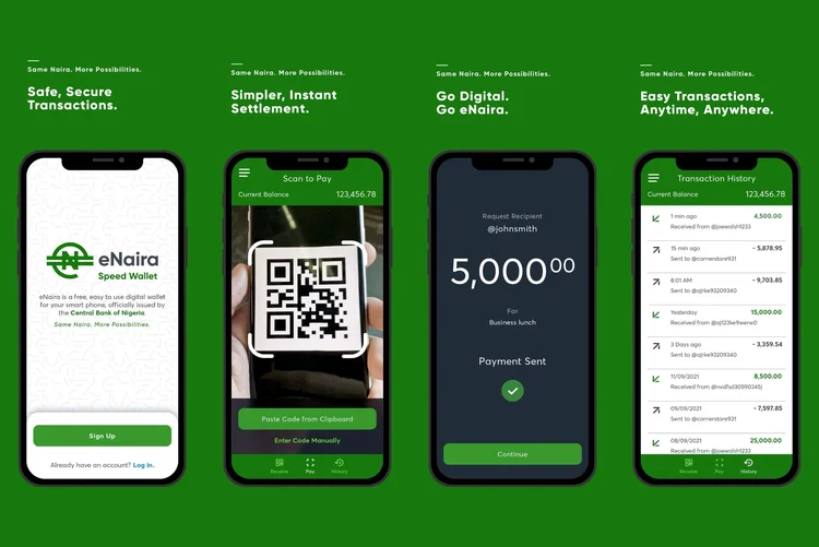 Carteira digital tem duas versões, uma para consumidores e outra para comerciantes (Banco Central da Nigéria/Divulgação)