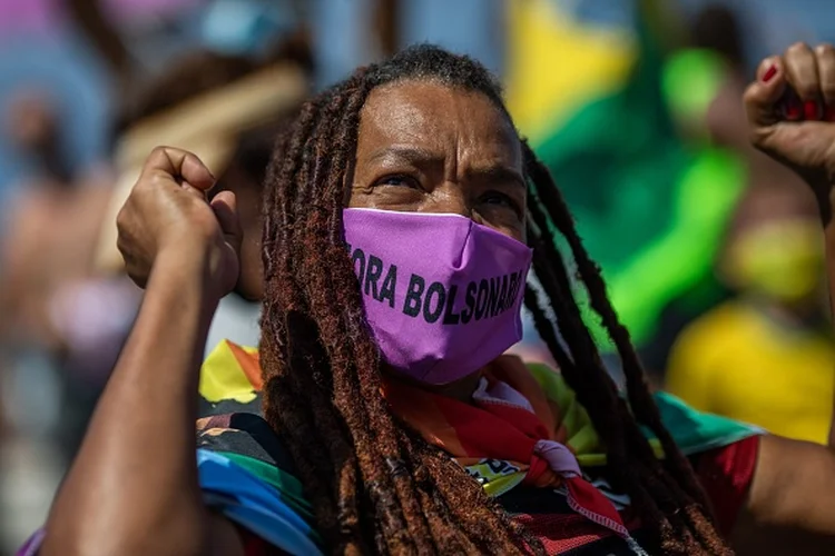 Protesto em Belém neste sábado, 2, é contra a reforma administrativa e políticas de governo (DOUGLAS SHINEIDR/AFP via Getty Images/Getty Images)