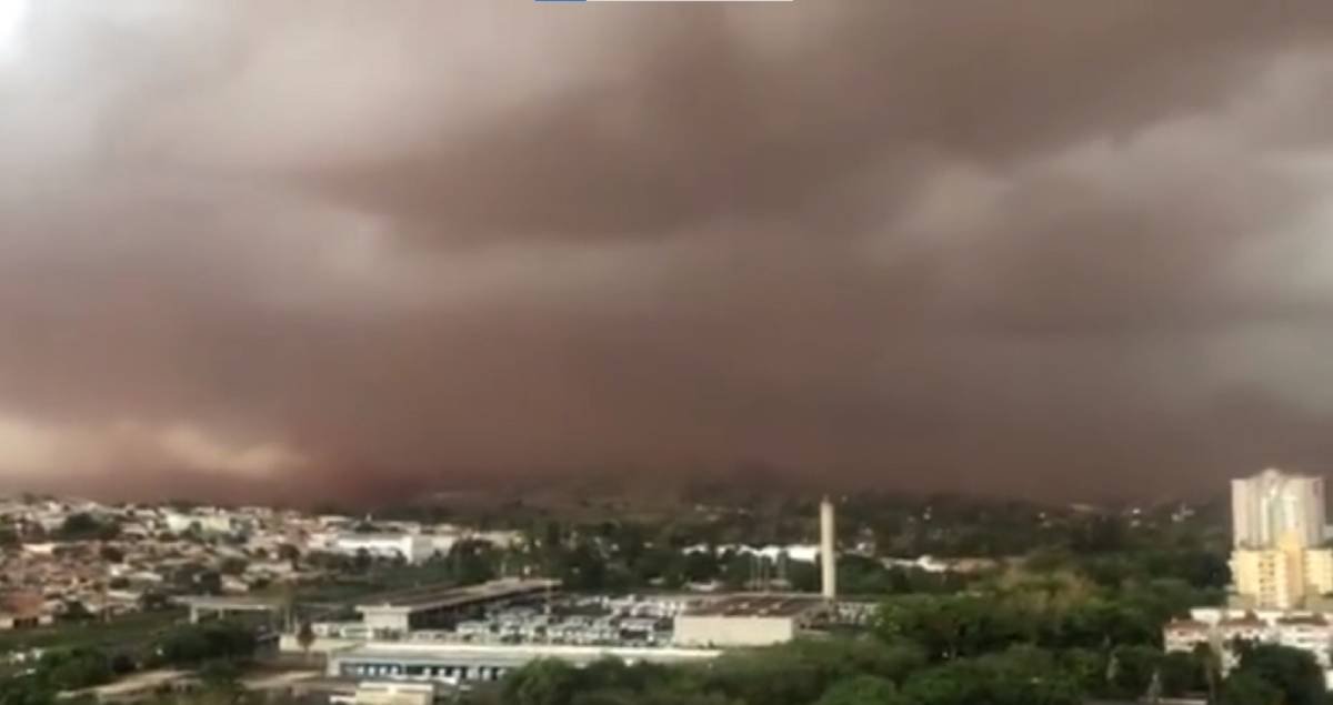 Vídeo Assustador Tempestade de areia atinge cidades de São Paulo e Minas  Gerais com rajadas de vento de 92 km/h Fenômeno foi registrado em Ribeirão  Preto, Franca, Jales, Presidente Prudente e Araçatuba (