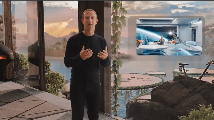 Mark Zuckerberg no metaverso, o ambiente virtual em que o Facebook aposta | Foto: Reprodução (Facebook/Reprodução)