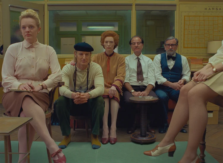 Elisabeth Moss, Owen Wilson, Tilda Swinton, Fisher Stevens e Griffin Dunne. (Courtesy of Searchlight Pictures. © 2020 Twentieth Century Fox Film Corporation All Rights Reserved/Divulgação)