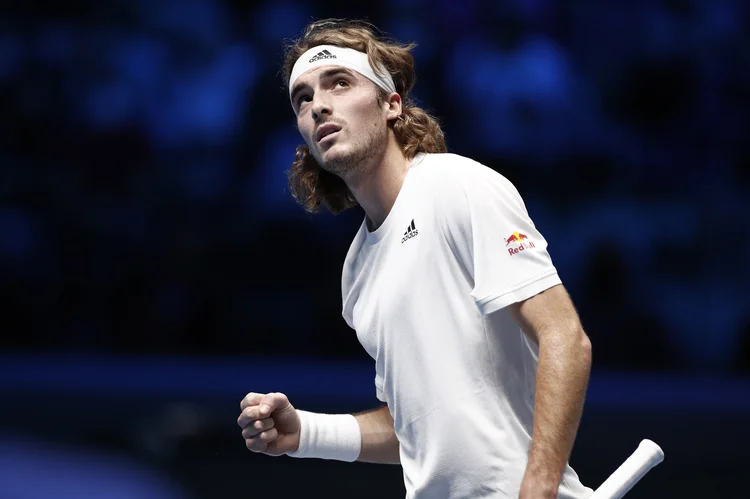 Grego Stefanos Tsitsipas em Turim, Itália. (Guglielmo Mangiapane/Reuters)