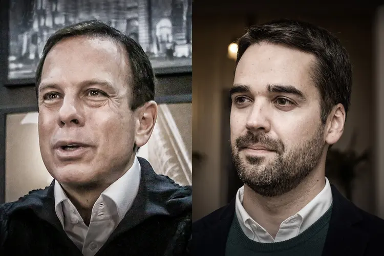 O governador de São Paulo, João Doria (PSDB) tem o apoio de Eduardo Leite (PSDB) para disputa à Presidência (Divulgação e Bloomberg. Montagem Arte Exame/Exame)