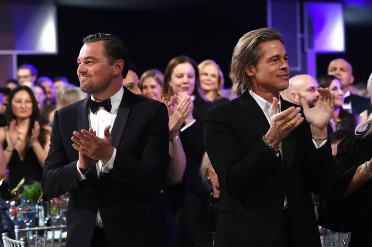 Leonardo DiCaprio e Brad Pitt. (Kevin Mazur/Getty Images)