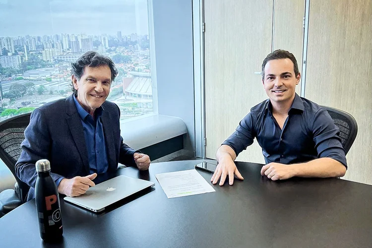 João Appolinário e Leonardo Arruda: sociedade em indústria de tintas começou com o maior investimento da história do reality Shark Tank Brasil (Reprodução/Divulgação)