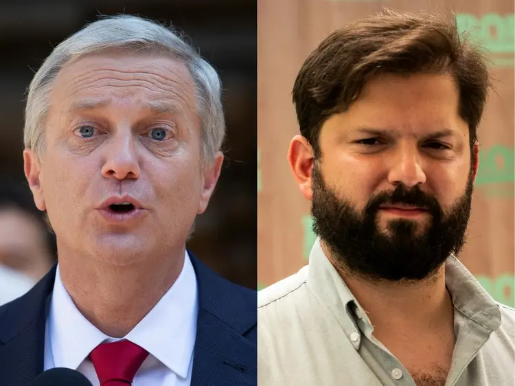 Eleição no Chile: Jose Antonio Kast e Gabriel Boric  vão para o segundo turno (laudio REYES and MARTIN BERNETTI/AFP)