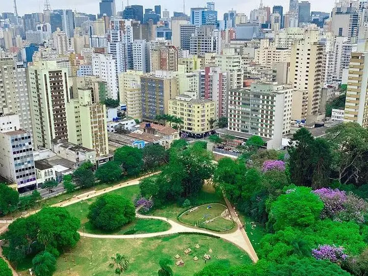 Imagem aérea do Parque Augusta, na região central de São Paulo. (Murilo Rabusky/Reprodução)