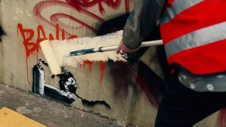 Banksy produziu obra especificamente para ser destruída durante episódio final de série da BBC (BBC/Reprodução)
