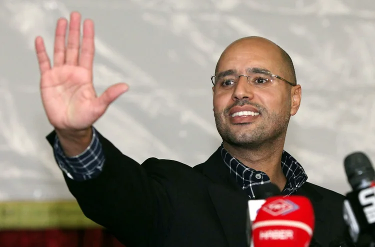 Seif al Islam, filho de Muamar Khadafi, na capital líbia Trípoli (AFP/AFP)