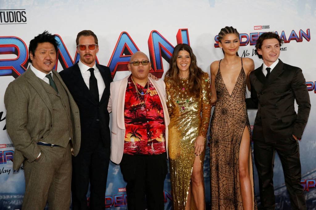 Elenco de "Homem-Aranha: Sem Volta para Casa" na estreia do filme em Los Angeles, Estados Unidos. (Mario Anzuoni/Reuters)