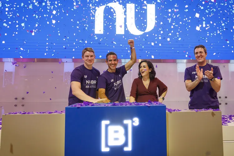 IPO do Nubank, na Nyse, em 2021: Junto com o Mercado Livre, banco forma o "Magnificent 2" das empresas brasileiras, segundo a Squadra (Cauê Diniz/B3/Divulgação)