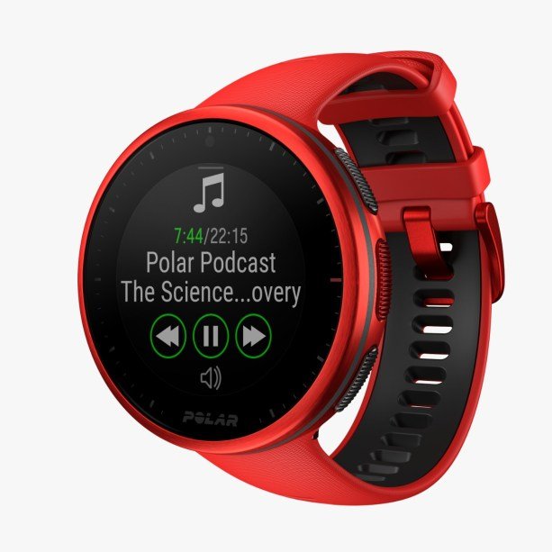 <span>Relógio Vantage V2 edição especial na cor vermelho. <strong>Preço</strong>: R$ 4.599. <strong>Site</strong>: polar.com.br</span>