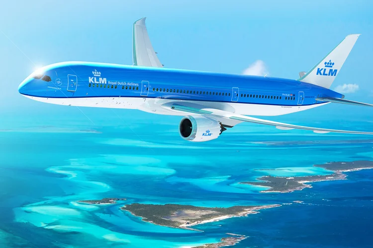 KLM: meta de reduzir em 50% as emissões de CO₂ por passageiro até 2030 (KLM/Divulgação)