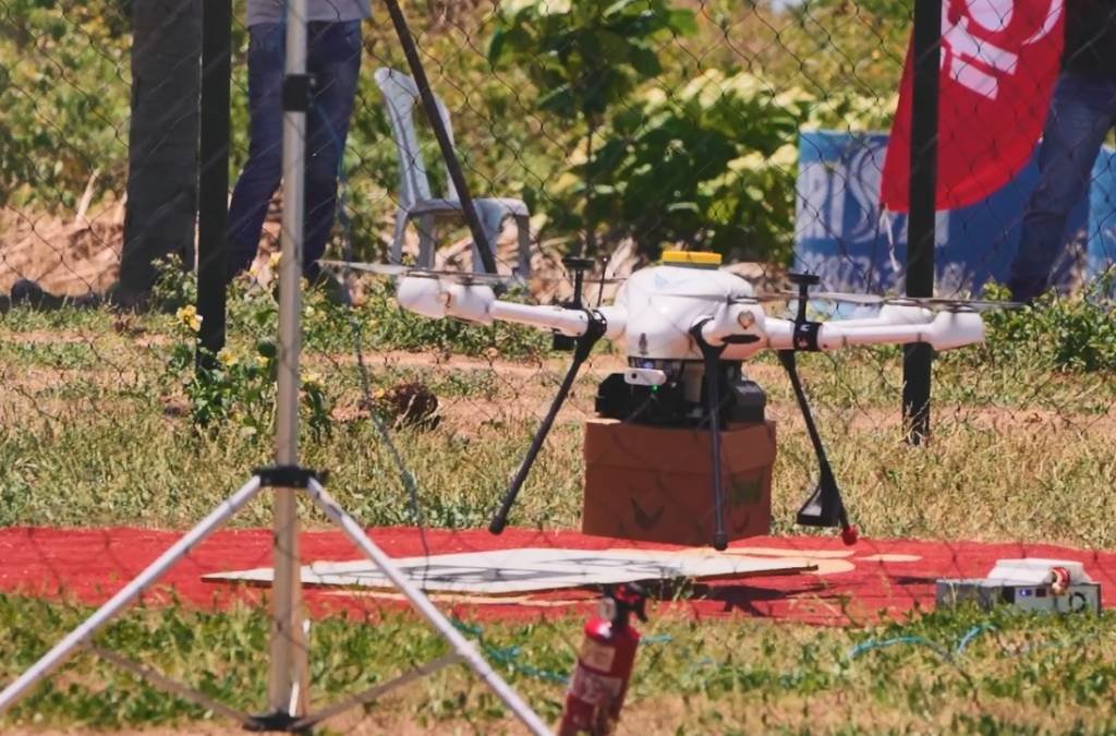 Drone do iFood para a entrega de refeições e lanches do McDonald's em Aracaju (iFood/Reprodução)