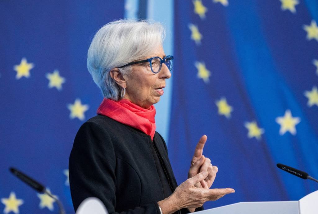 Christine Lagarde, presidente do BCE, participa de evento em Frankfurt (Thomas Lohnes/Pool/Reuters)