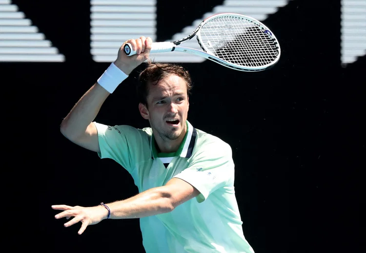Tenista russo Daniil Medvedev durante partida do Aberto da Austrália em Melbourne. (Asanka Brendon Ratnayake/Reuters)
