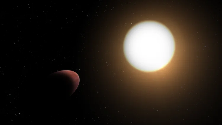 Desenho do planeta e sua estrela hospedeira (ESA/Divulgação)