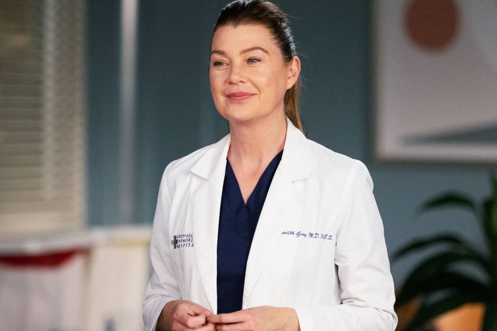 Ellen Pompeo intepretando Meredith Grey na 18ª temporada de Grey's Anatomy.  (Liliane Lathan/Getty Images)