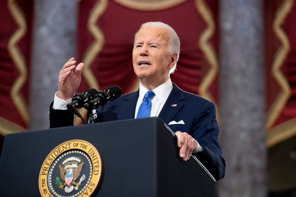 Joe Biden, presidente dos Estados Unidos: Casa Branca alerta para possível invasão da Ucrânia pela Rússia | Foto: Michael Reynolds/Pool/AFP (MICHAEL REYNOLDS/POOL/AFP/Getty Images)