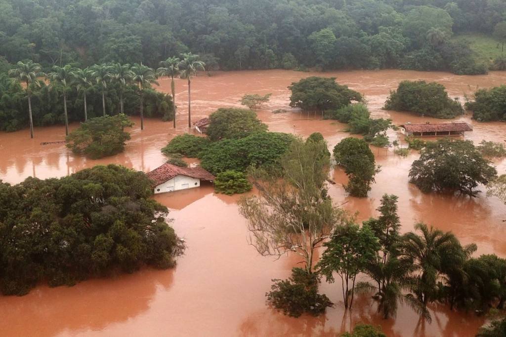 Juatuba, em Minas Gerais: área foi fortemente afetada pelas chuvas dos últimos dias (Getty Images/DOUGLAS MAGNO/AFP)