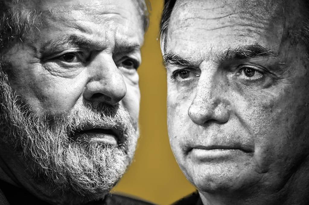 Lula e Bolsonaro: diferença entre eles no segundo turno se mantém em nove pontos. (Manuel Cortina/SOPA Images/Flickr)