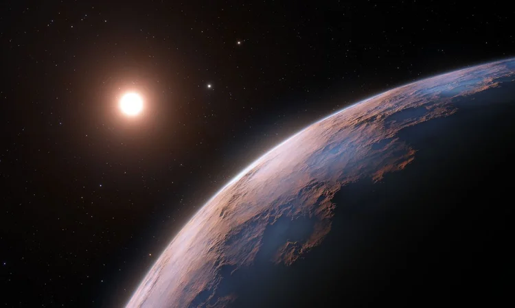 Possivelmente rochoso, exoplaneta tem um quarto da massa da Terra. (ESO/L. Calçada/Cover Images/Reuters Connect/Agência Brasil)
