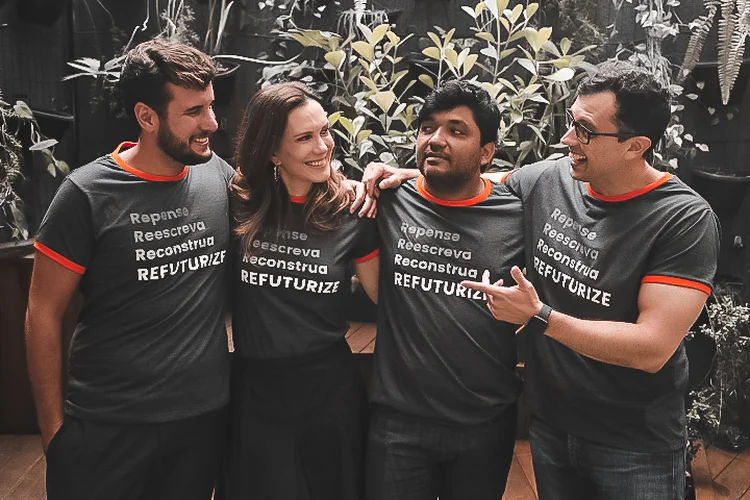 Aquiles Vilar (Vice-Presidente Grupo Cartão de Todos Internac.), Renata Fonseca (sócia-diretora), Severino Rodrigues (Diretor do Grupo Cartão de Todos Internac.) e Rafael Pinho (sócio-diretor e CEO da Refut)  (Bruno Aranha/Divulgação)