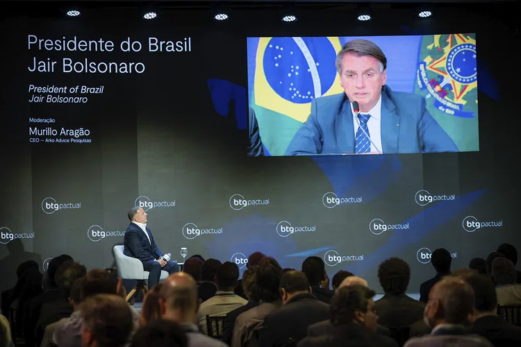 Presidente Jair Bolsonaro no CEO Conference Brasil 2022. (BTG Pactual/Divulgação)