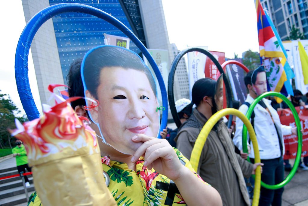 Protesto contra os Jogos de Inverno de Pequim em Taiwan: Estados Unidos convocaram boicote diplomático ao evento (Getty Images/Ceng Shou Yi/NurPhoto)
