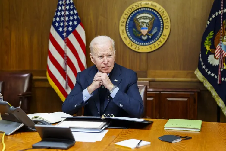 Presidente dos Estados Unidos, Joe Biden, anuncia sanções contra a Rússia (WHITE HOUSE/AFP)