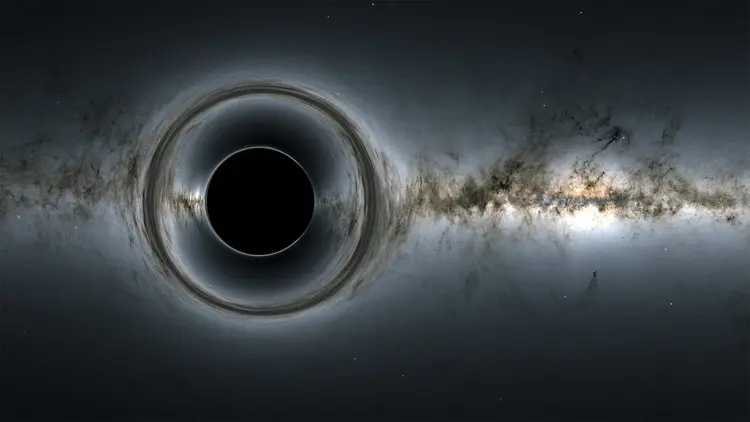 Conforme a matéria cai nos buracos negros, eles começam a girar mais rápido (Goddard Space Flight Center da NASA/ESA/Gaia/DPAC/Reprodução)