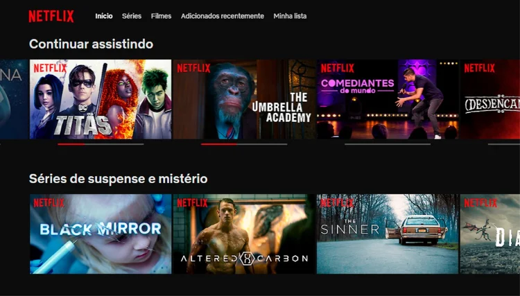 A lista tem o objetivo de facilitar o acesso aos conteúdos iniciados no app. No entanto, conforme o usuário não da continuidade no filme ou série, ela pode ser tornar um tanto quanto lotada (Netflix/Reprodução)