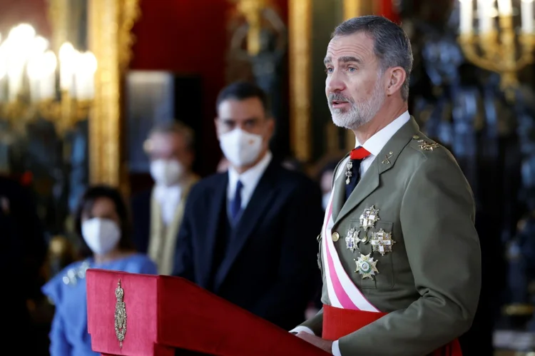 Rei da Espanha, Felipe VI, em pronunciamento no início deste ano (AFP/AFP)