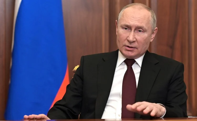 O presidente da Rússia, Vladimir Putin: empresas deixam o país devido à guerra contra a Ucrânia (Getty Images/Getty Images)