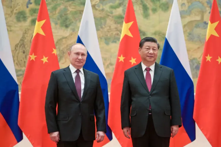 Putin e Xi: visita do presidente chinês foi interpretada como um apoio a Putin (Alexei Druzhinin/TASS/Getty Images)