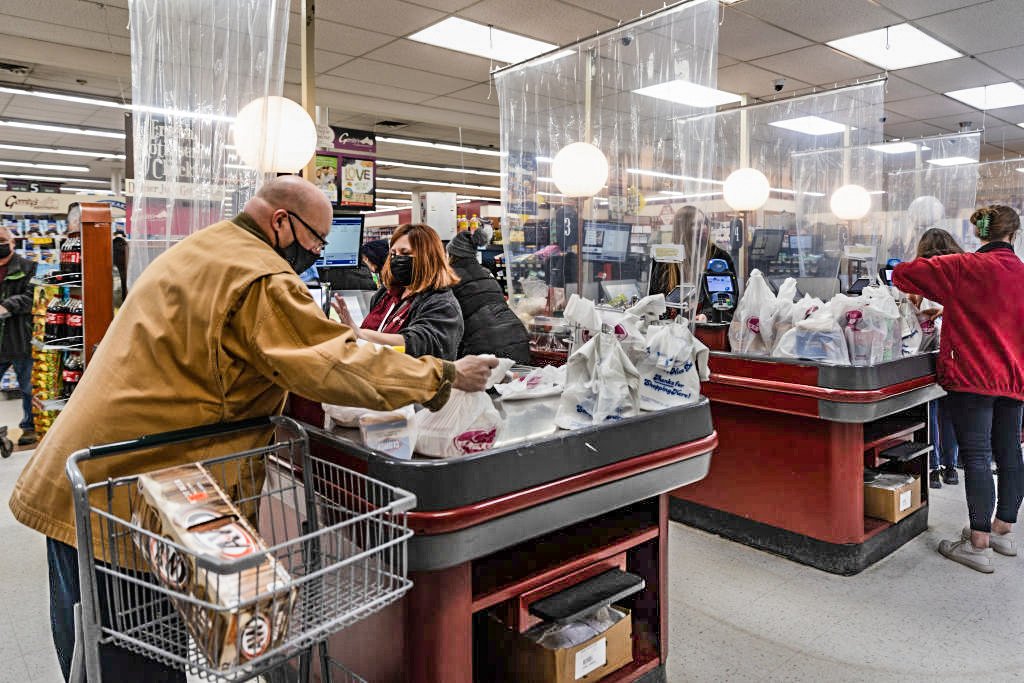 Supermercado na Pensilvânia: mercado previa alta do PIB dos EUA na casa de 1% no trimestre (Getty Images/Hannah Beier/Bloomberg)