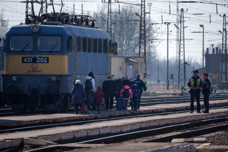 ZAHONY, HUNGARY - MARCH 14: Refugees fleeing Ukraine arrive into Hungary at Zahony train station on March 14, 2022 in Zahony, Hungary. Hungary has been the second-most-popular destination for the refugees fleeing Ukraine after Russia began a large-scale attack on Ukraine on February 24. (Photo by Christopher Furlong/Getty Images) (Christopher Furlong/Getty Images)