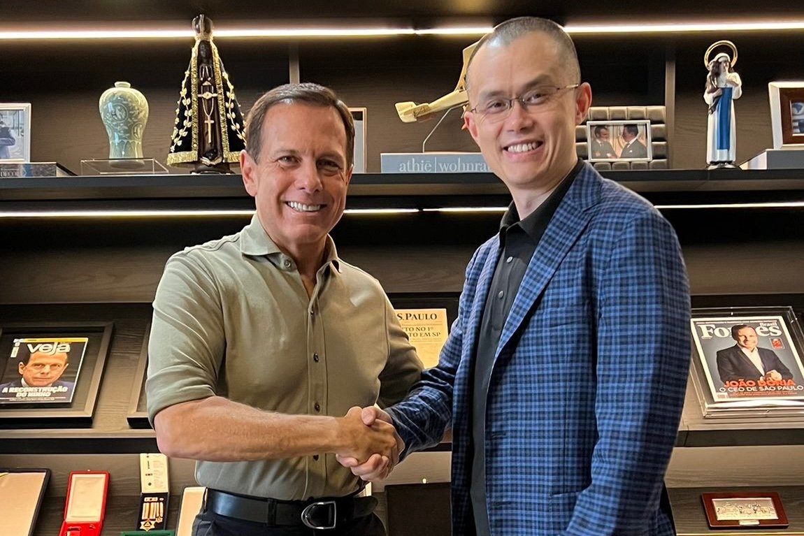 João Doria se reúne com CEO da Binance, mas encontro é tratado em sigilo