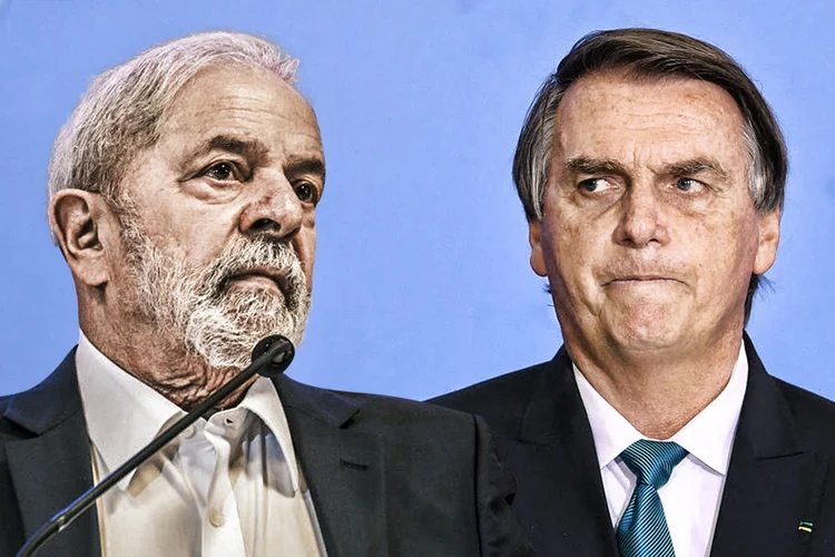 Lula e Bolsonaro: disputa entre ex-presidente e atual presidente. (Foto Lula: Bloomberg / Foto Bolsonaro: Evaristo Sa/Getty Images)