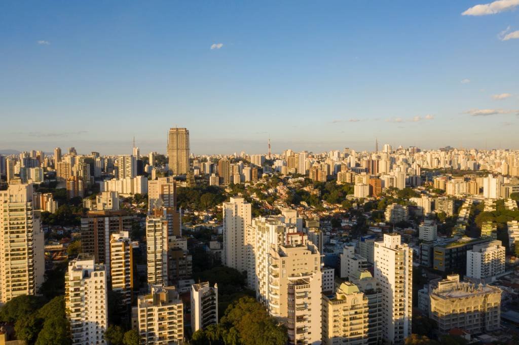 Vista aérea da Vila Madalena, na zona oeste de São Paulo (Loft/Divulgação)