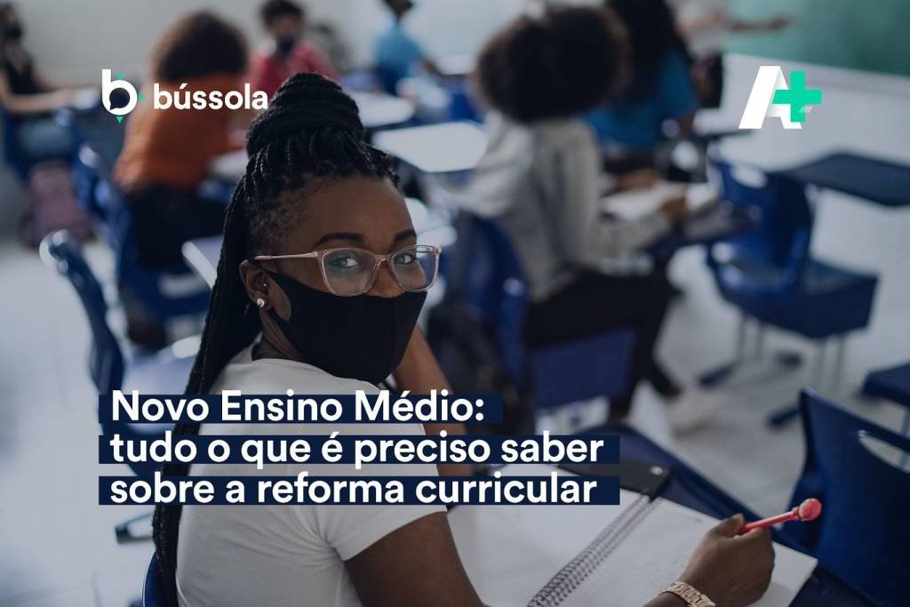 Episódio debate as novidades trazidas pela reforma curricular, que entrou em vigor em 2022 e foca na autonomia e no protagonismo dos alunos (Bússola/Divulgação)